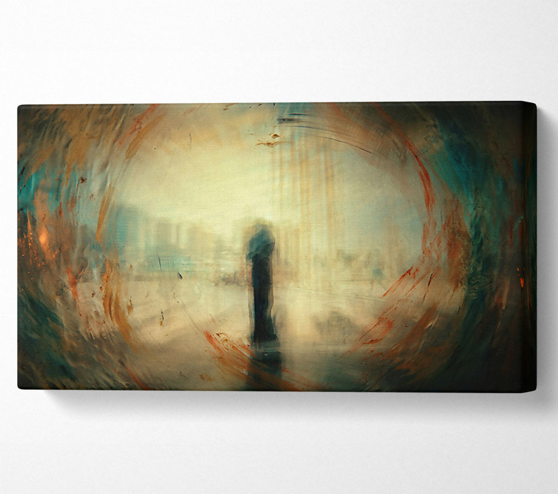  A Canvas Print of Teal Cityscape Reflections Canvas Wall Art