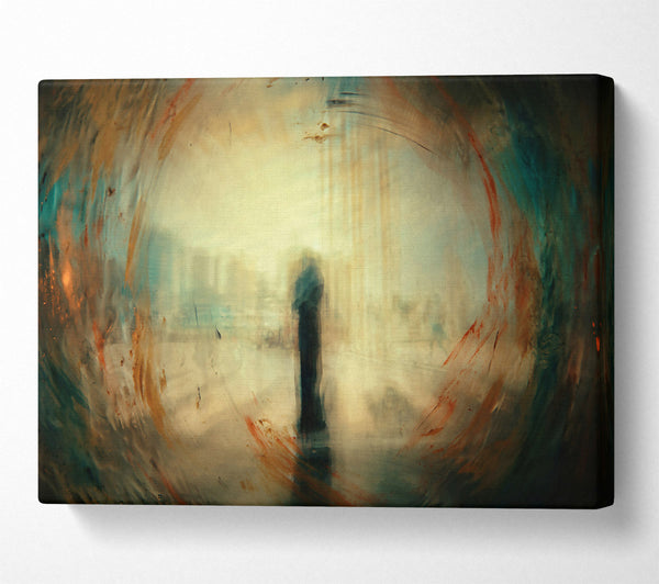  A Canvas Print of Teal Cityscape Reflections Canvas Wall Art