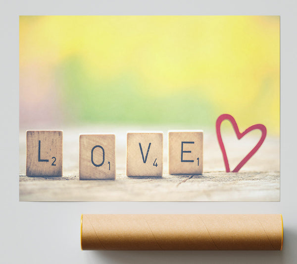 Red Love Tiles Giclee Print