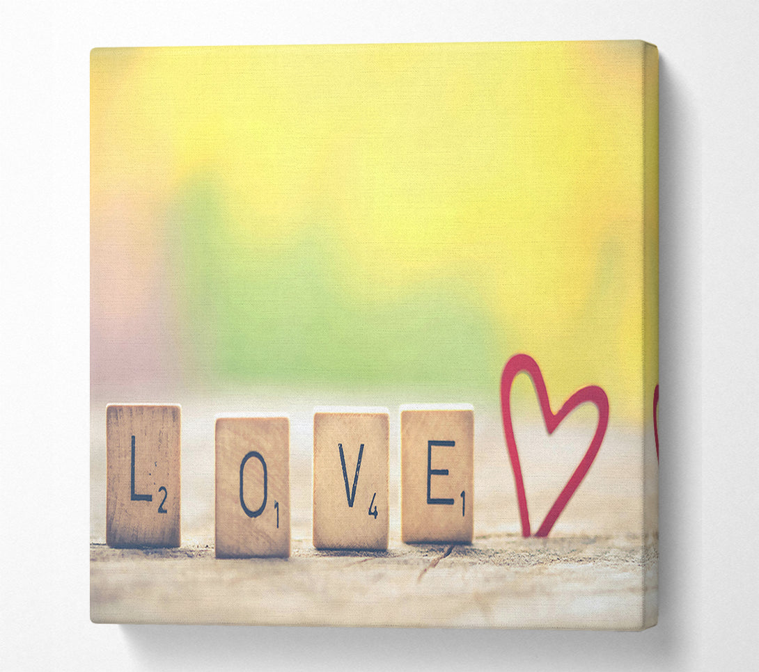  A Canvas Print of Red Love Tiles Canvas Art