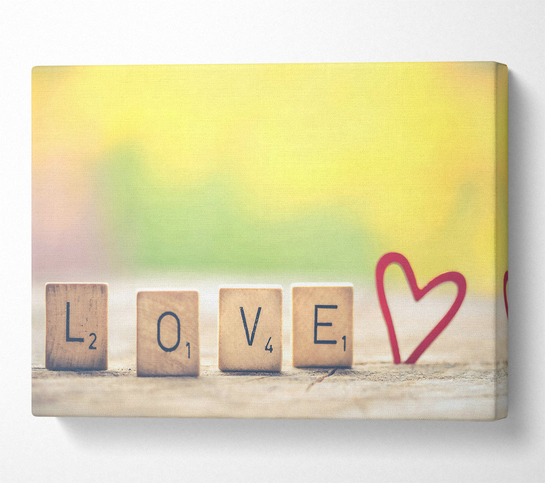  A Canvas Print of Red Love Tiles Canvas Art