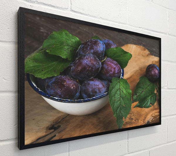 Purple Plums And Leaves