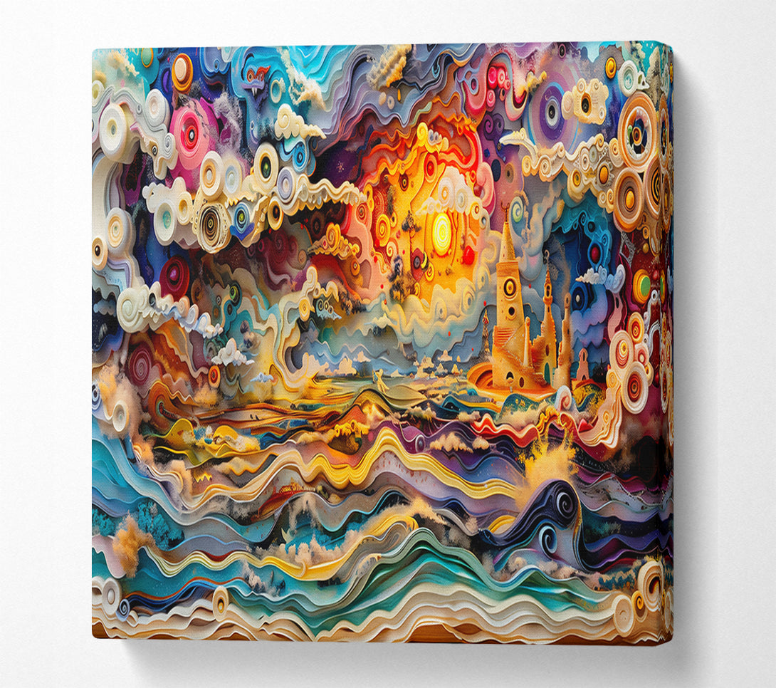  A Canvas Print of Golden Sunset Dreamscape Canvas Art