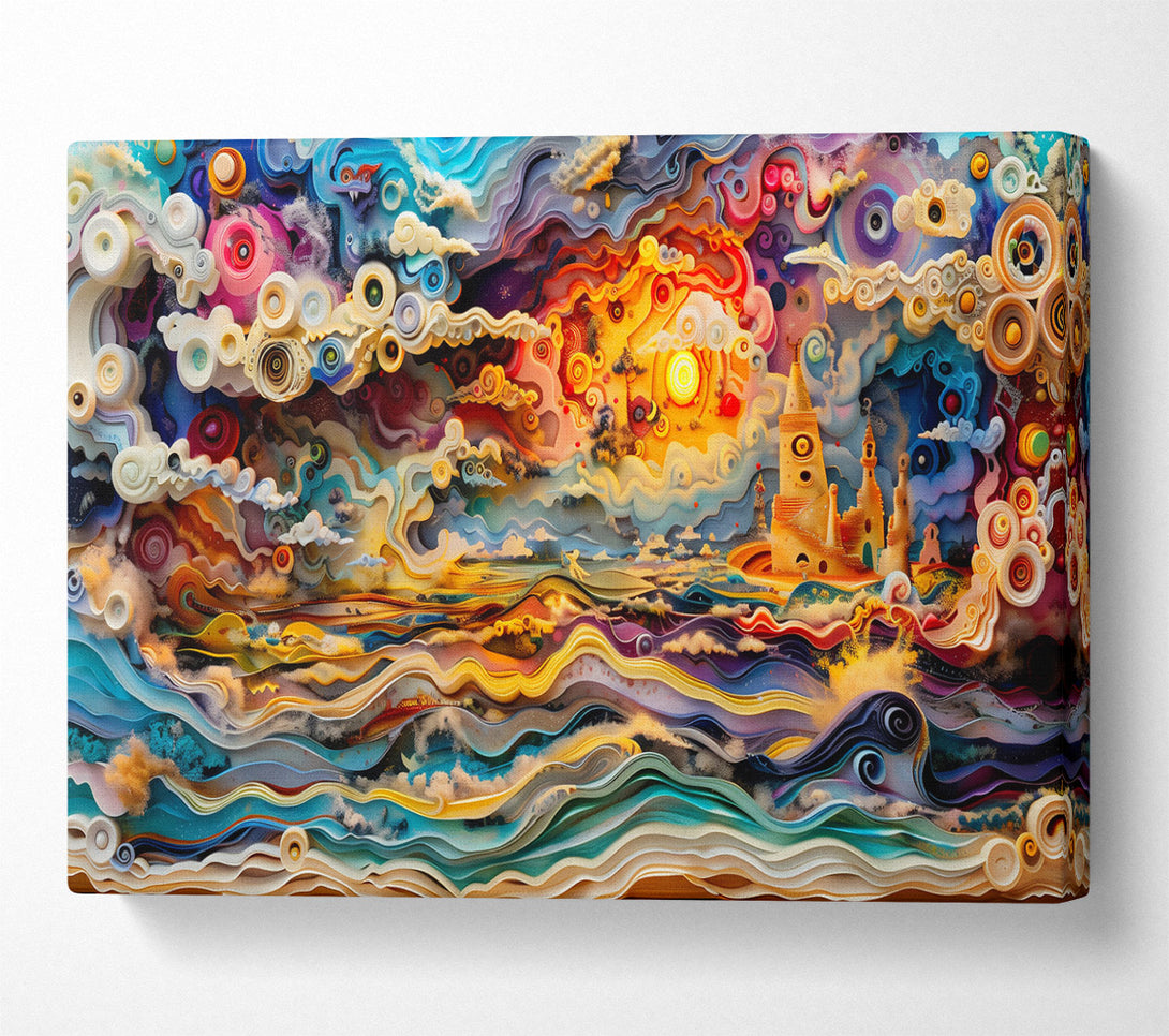  A Canvas Print of Golden Sunset Dreamscape Canvas Art