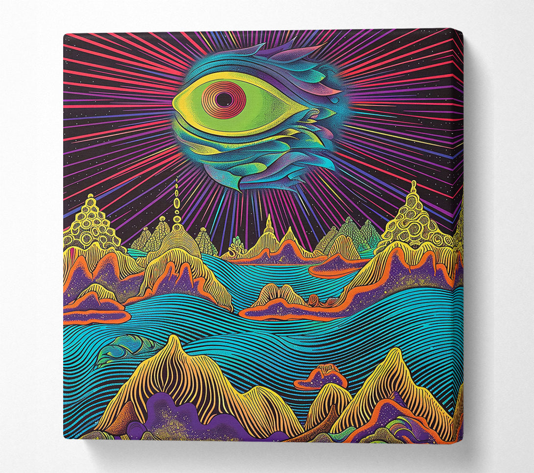  A Canvas Print of Teal Cosmic Eye Canvas Print