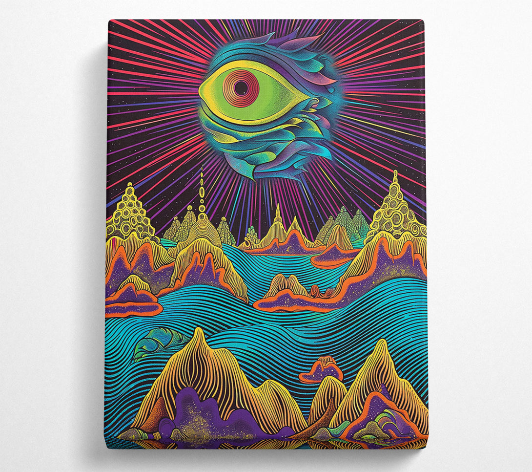  A Canvas Print of Teal Cosmic Eye Canvas Print