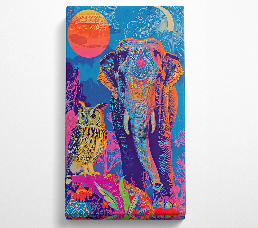  A Canvas Print of Neon Blue Elephant Dream Canvas Wall Art