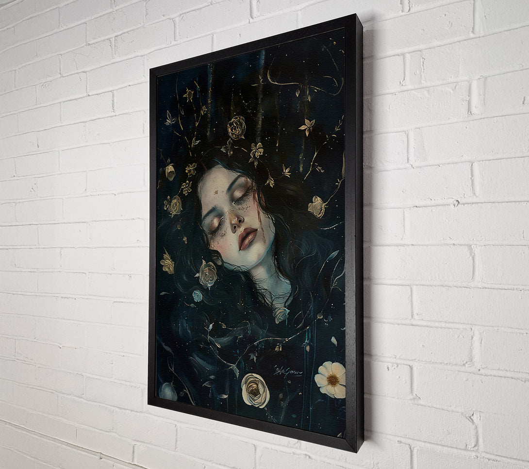  A Canvas Print of Golden Dreams In Blue Canvas Art