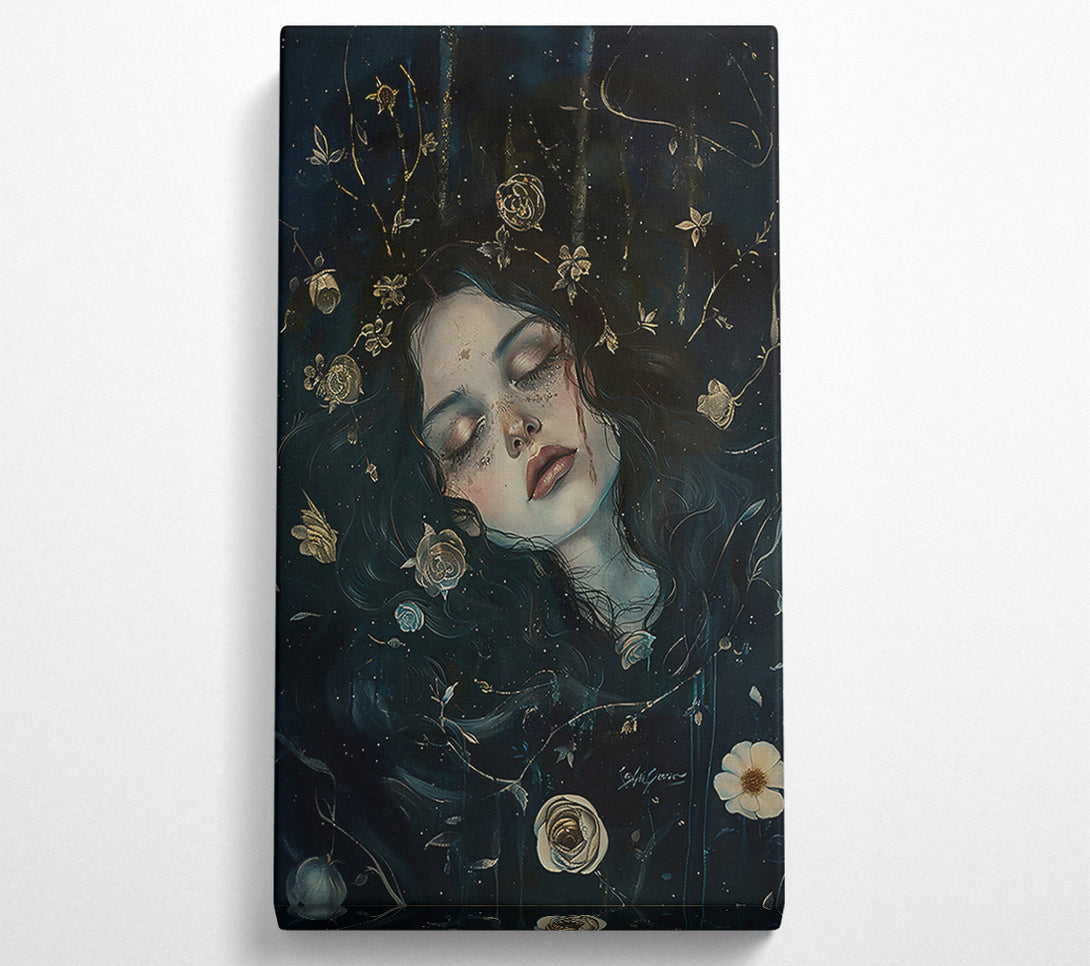  A Canvas Print of Golden Dreams In Blue Canvas Art