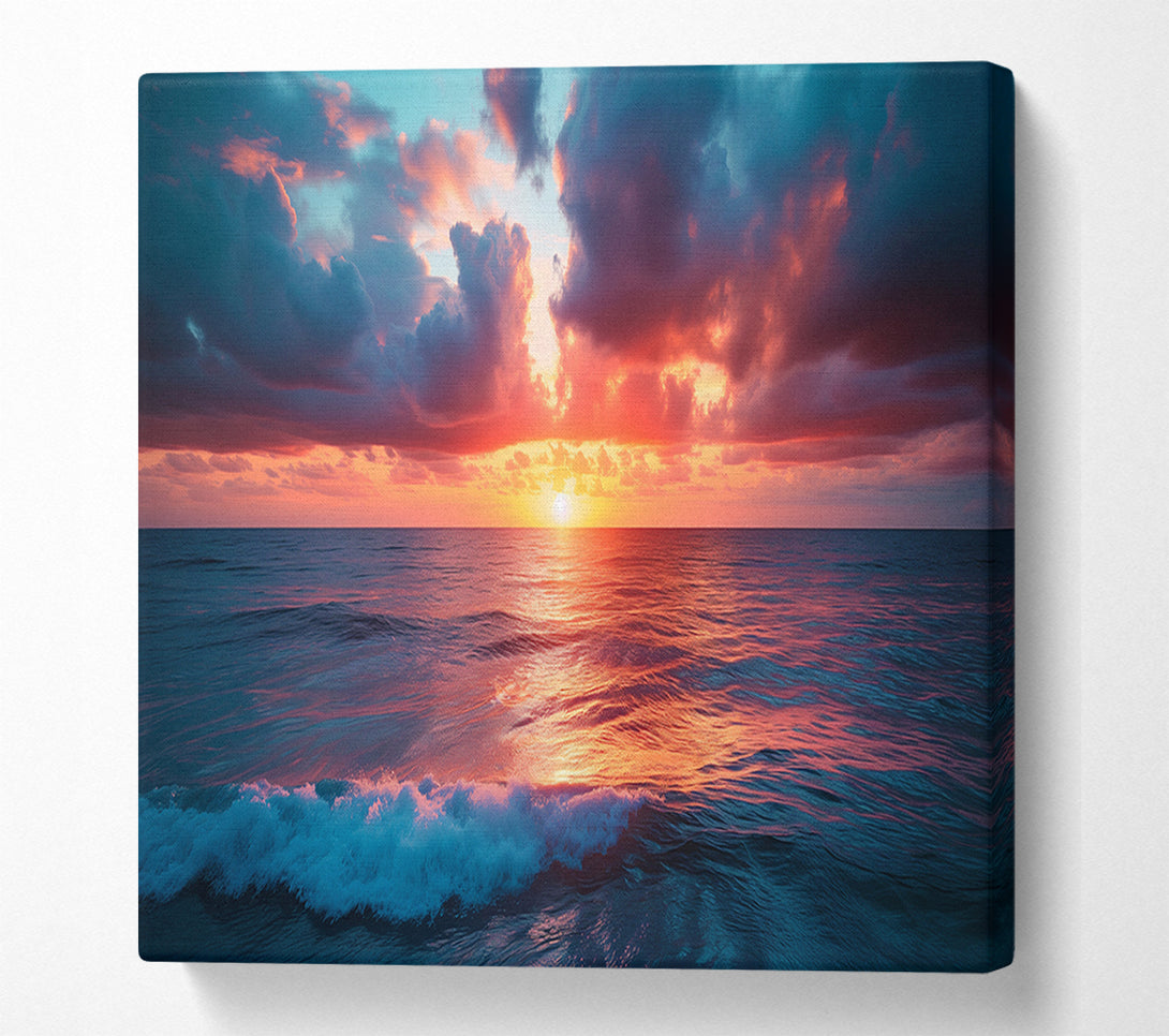  A Canvas Print of Beautiful Ocean Sunrise Canvas Art