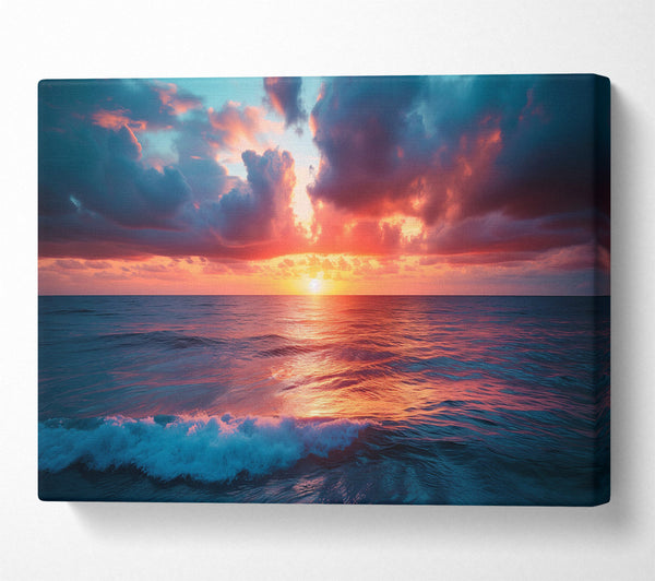  A Canvas Print of Beautiful Ocean Sunrise Canvas Art