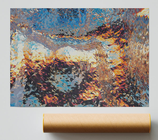 Orange Crystal Landscape Print