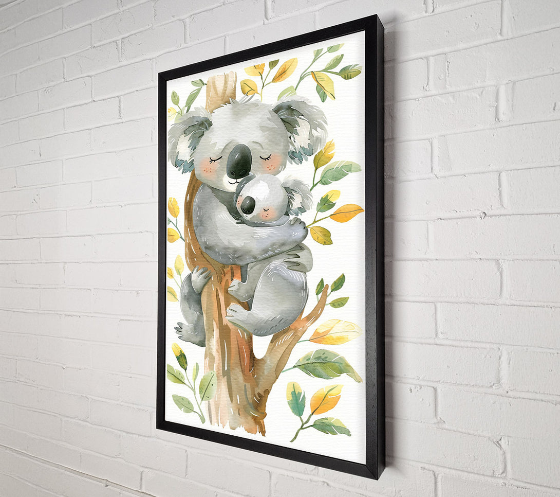  A Canvas Print of Grey Koala Family Hug Canvas Print
