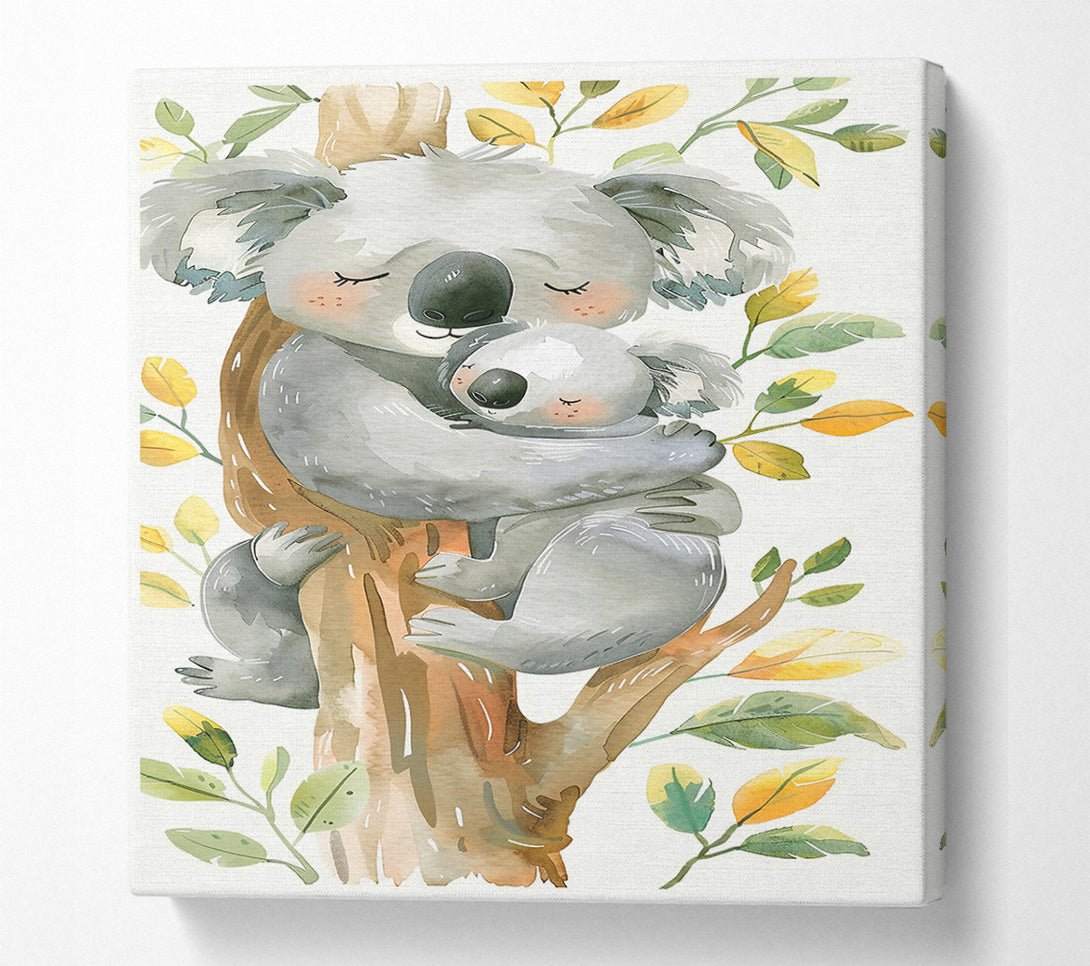  A Canvas Print of Grey Koala Family Hug Canvas Print