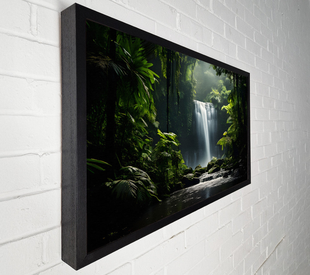  A Canvas Print of Emerald Green Waterfall Canvas Wall Art