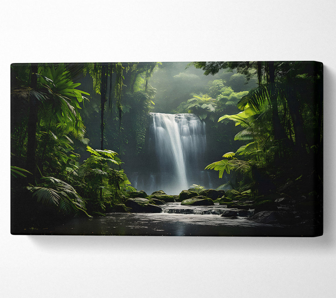  A Canvas Print of Emerald Green Waterfall Canvas Wall Art