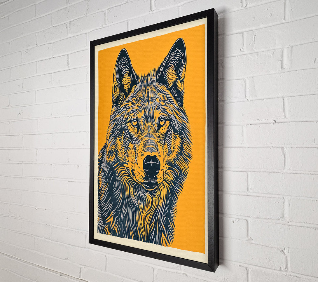  A Canvas Print of Golden Wolf Gaze Canvas Print