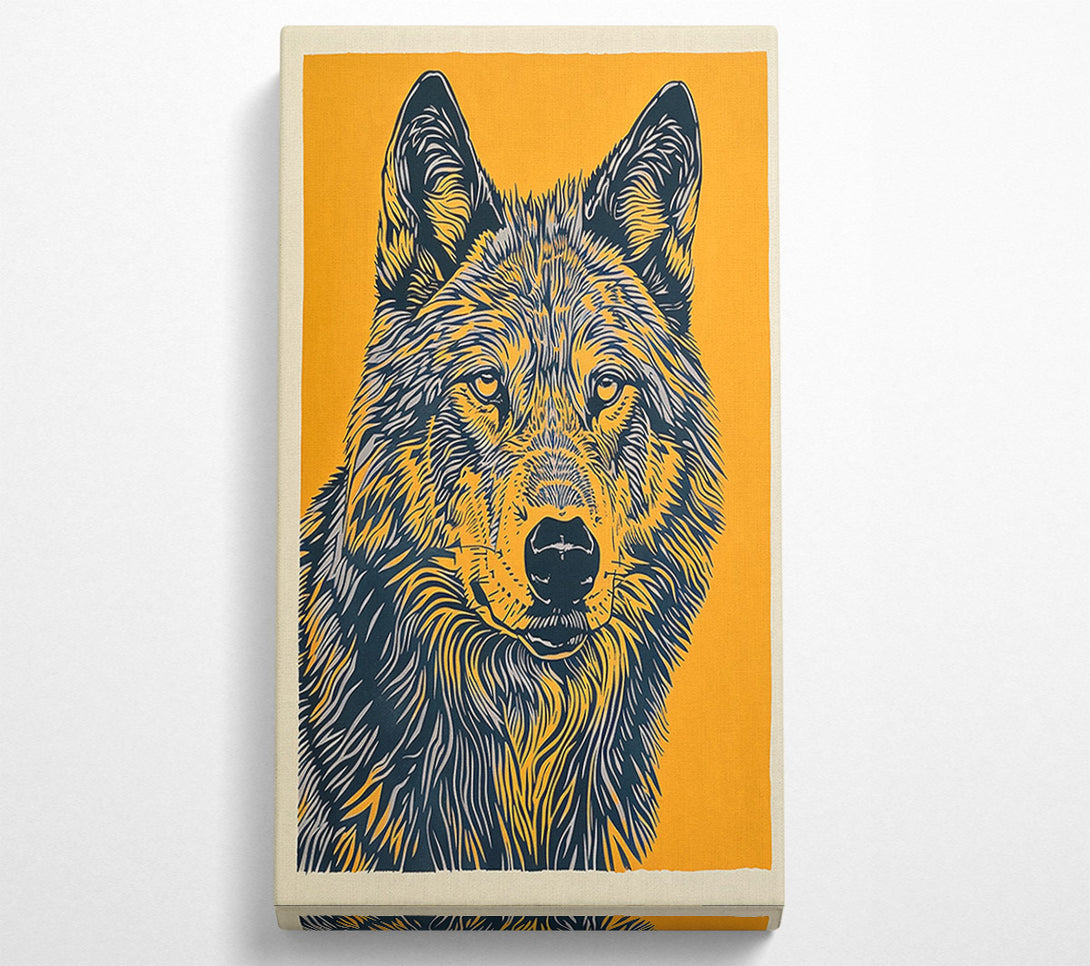  A Canvas Print of Golden Wolf Gaze Canvas Print