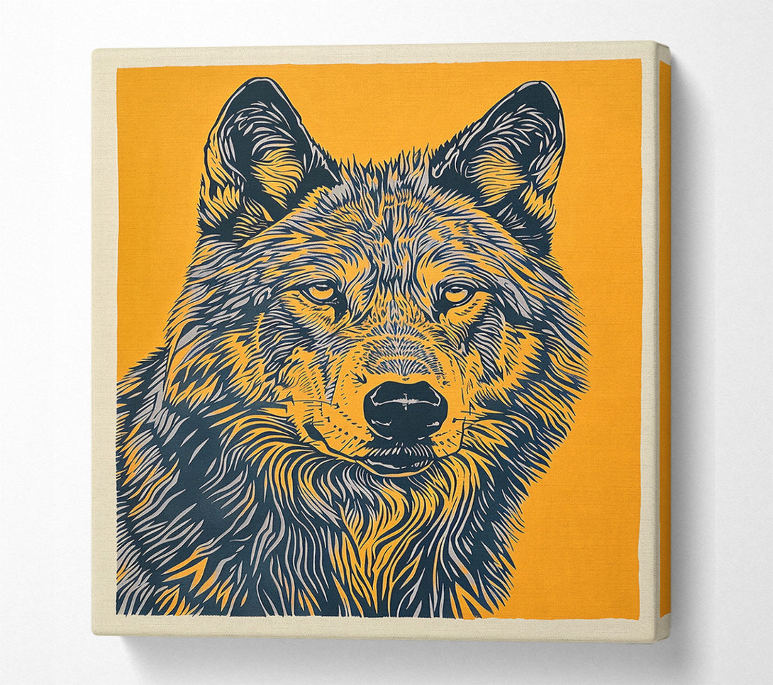  A Canvas Print of Golden Wolf Gaze Canvas Print