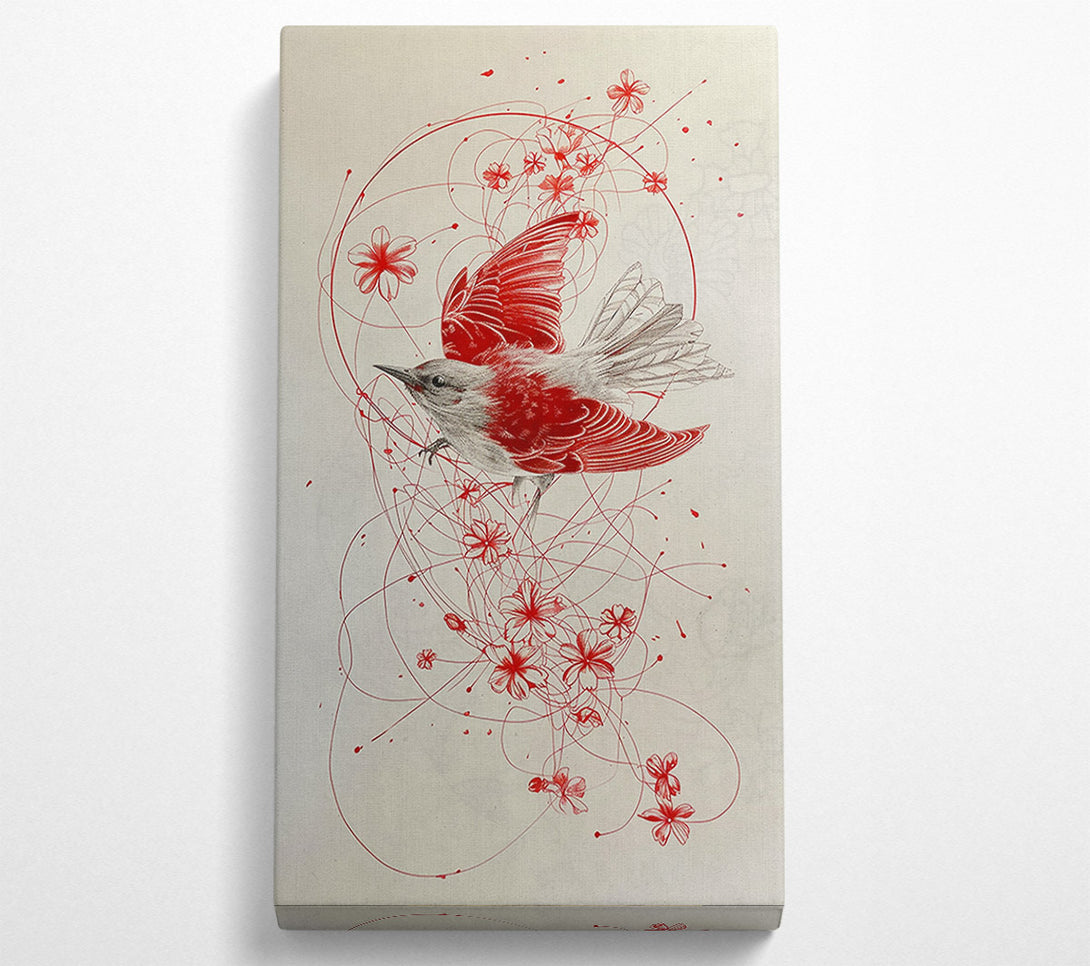  A Canvas Print of Crimson Bird Flight Canvas Wall Art