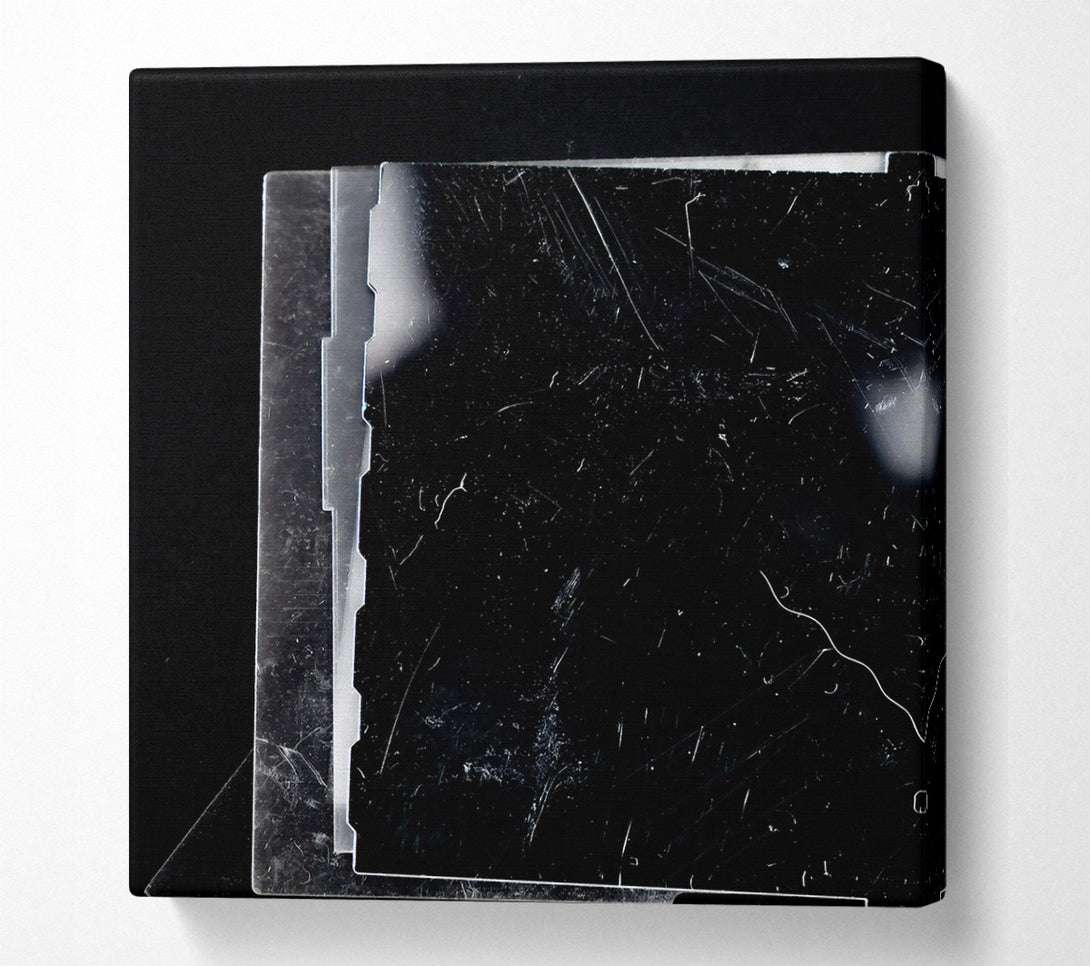  A Canvas Print of Scratched Black Glass Canvas Wall Art