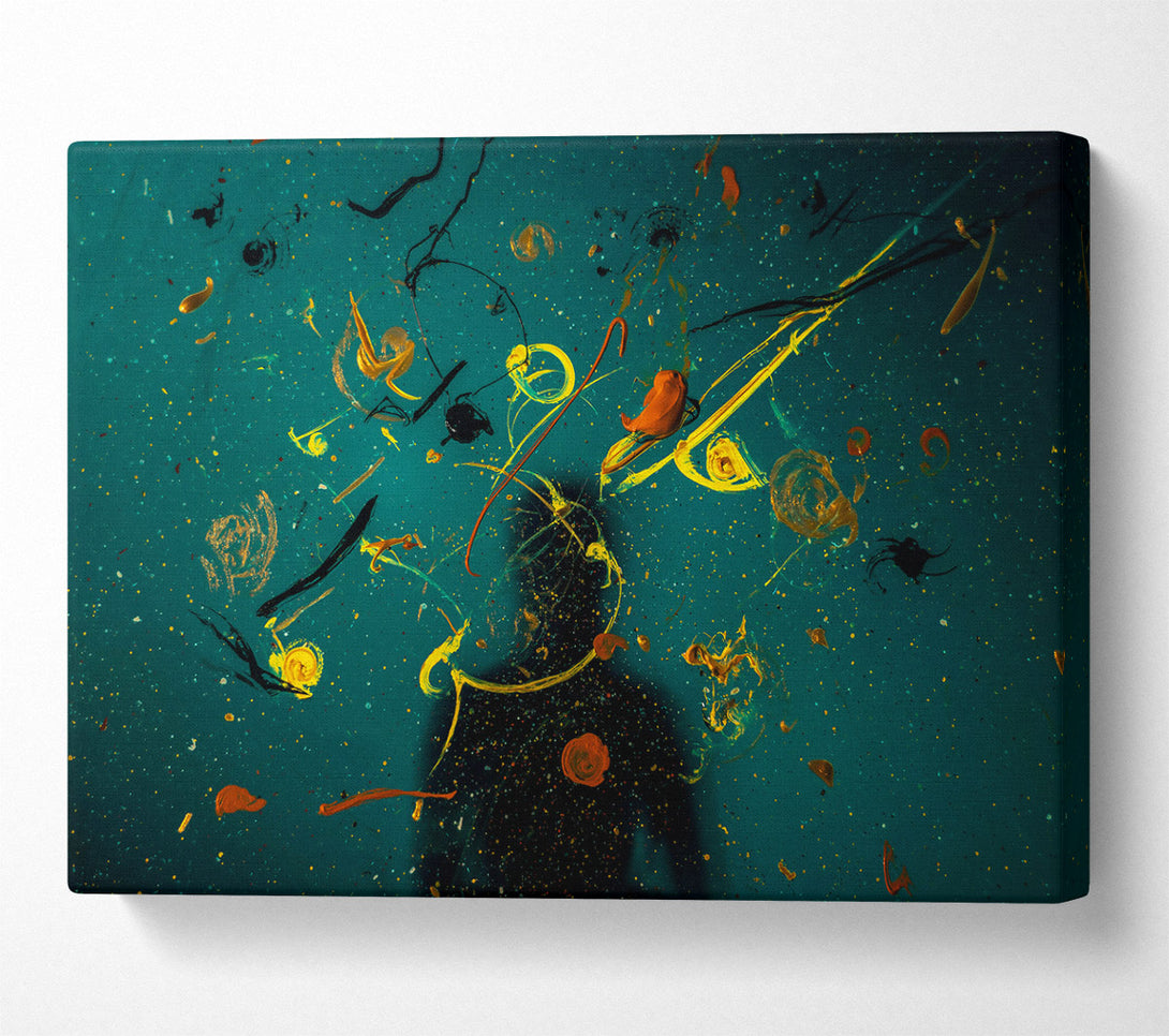  A Canvas Print of Teal Splashes Of Color Canvas Wall Art