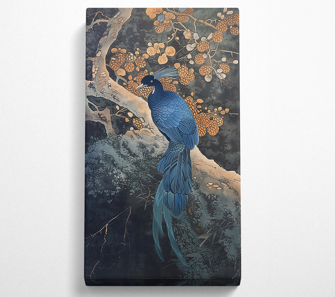  A Canvas Print of Azure Bird In Gold Canvas Art