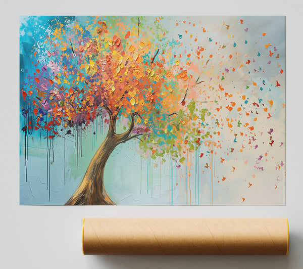 Azure Bloom Tree Print