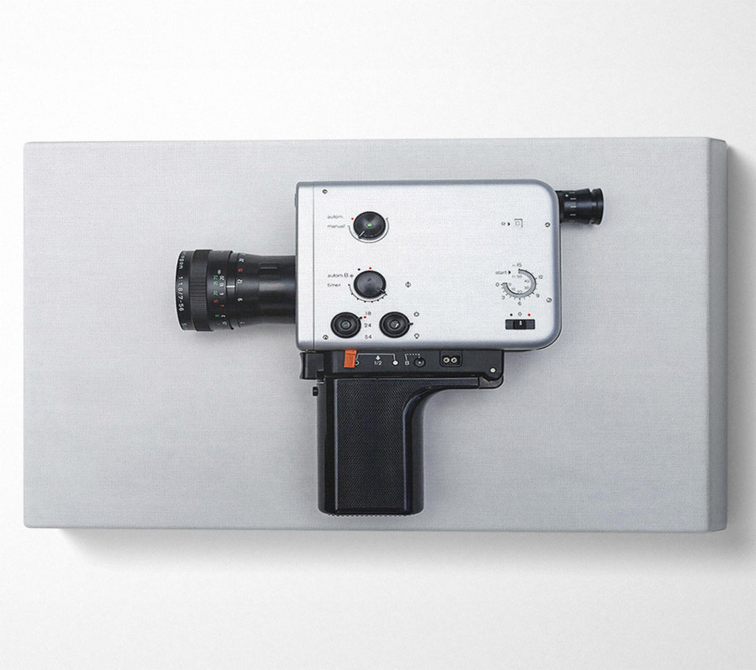  A Canvas Print of Silver Vintage Film Camera Canvas Print