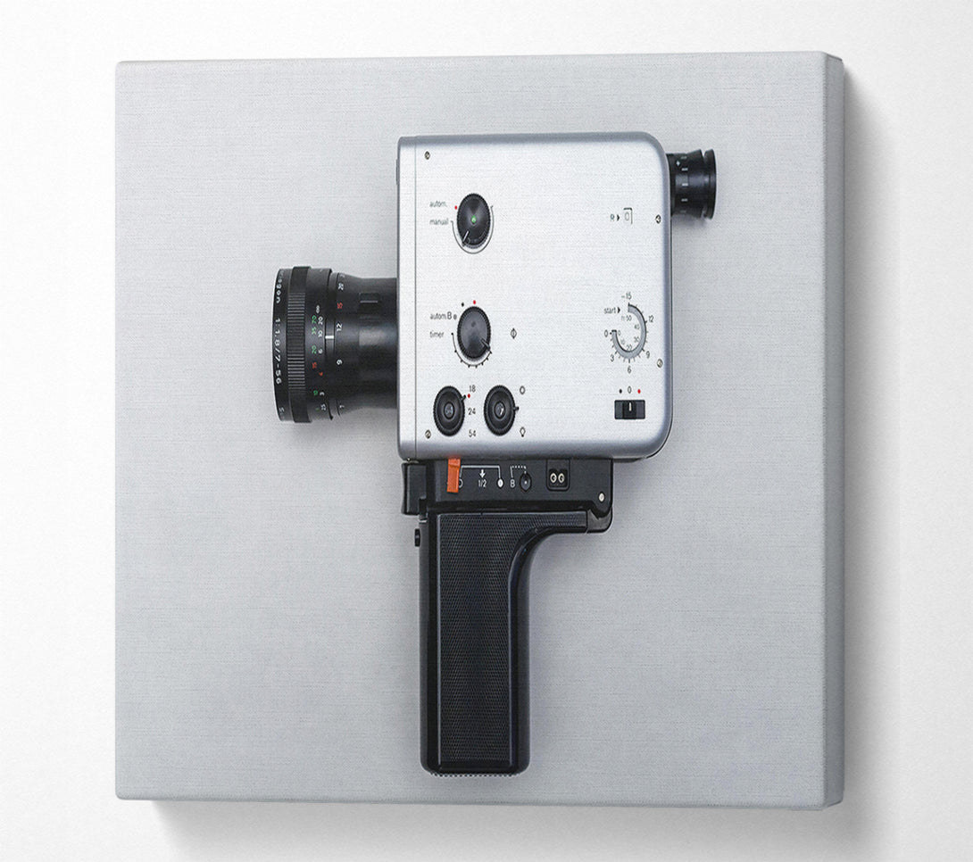  A Canvas Print of Silver Vintage Film Camera Canvas Print