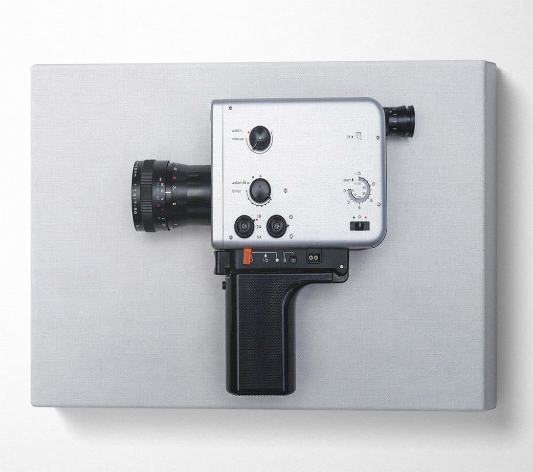  A Canvas Print of Silver Vintage Film Camera Canvas Print