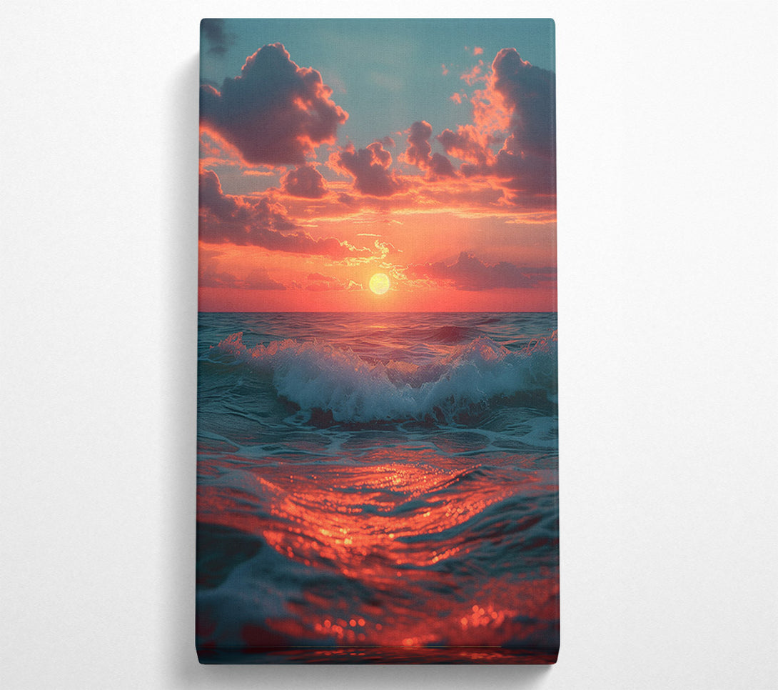  A Canvas Print of Beautiful Sea Sunset Canvas Wall Art