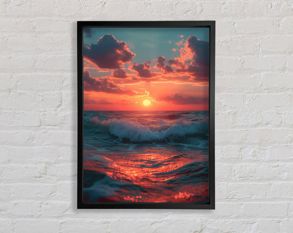 Beautiful Sea Sunset Framed Print