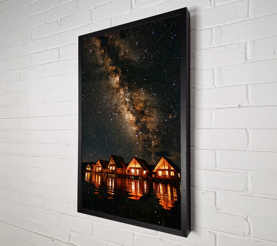  A Canvas Print of Golden Milky Way Cabins Canvas Art