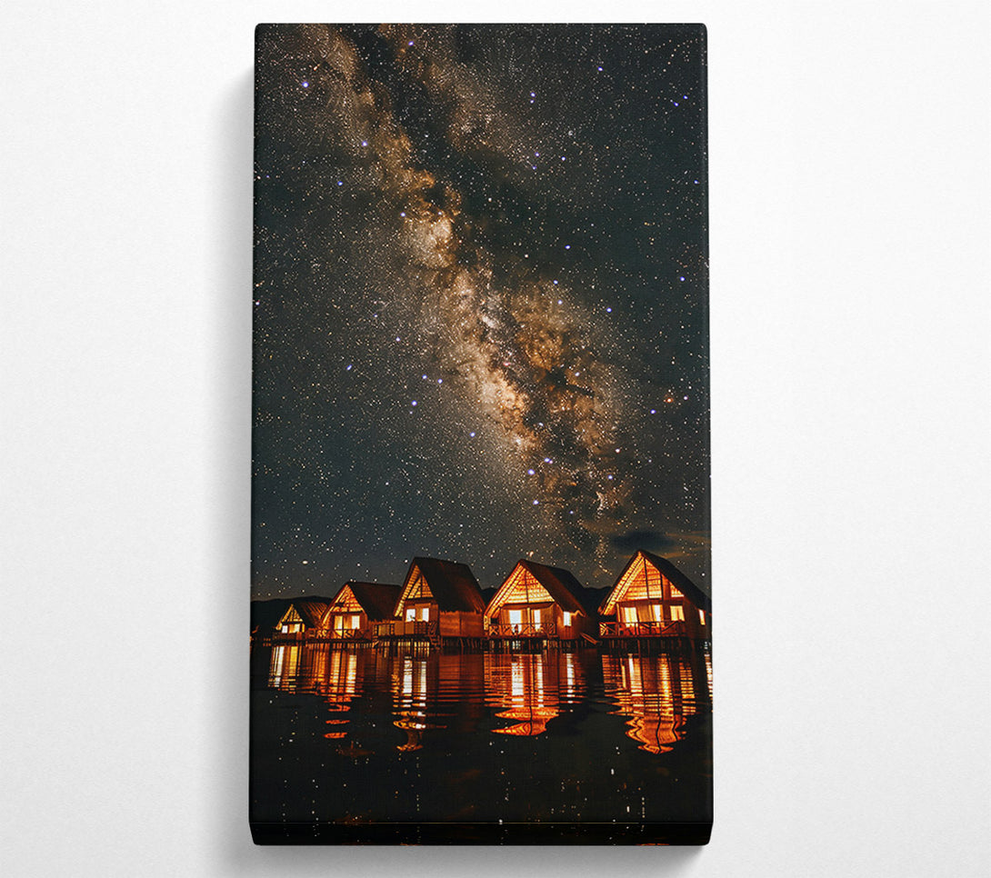  A Canvas Print of Golden Milky Way Cabins Canvas Art