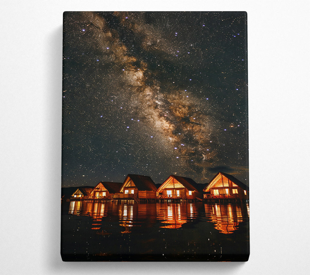  A Canvas Print of Golden Milky Way Cabins Canvas Art