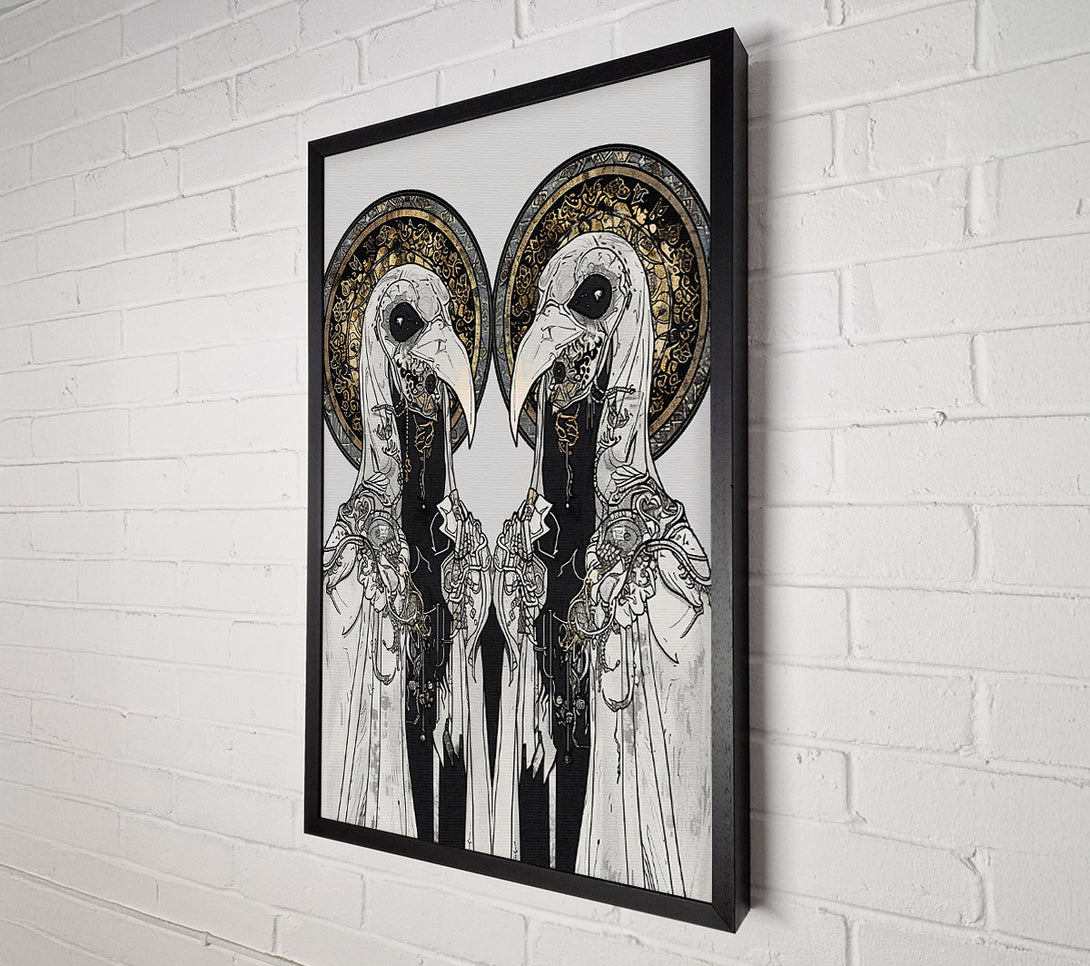  A Canvas Print of Golden Avian Deities Canvas Wall Art