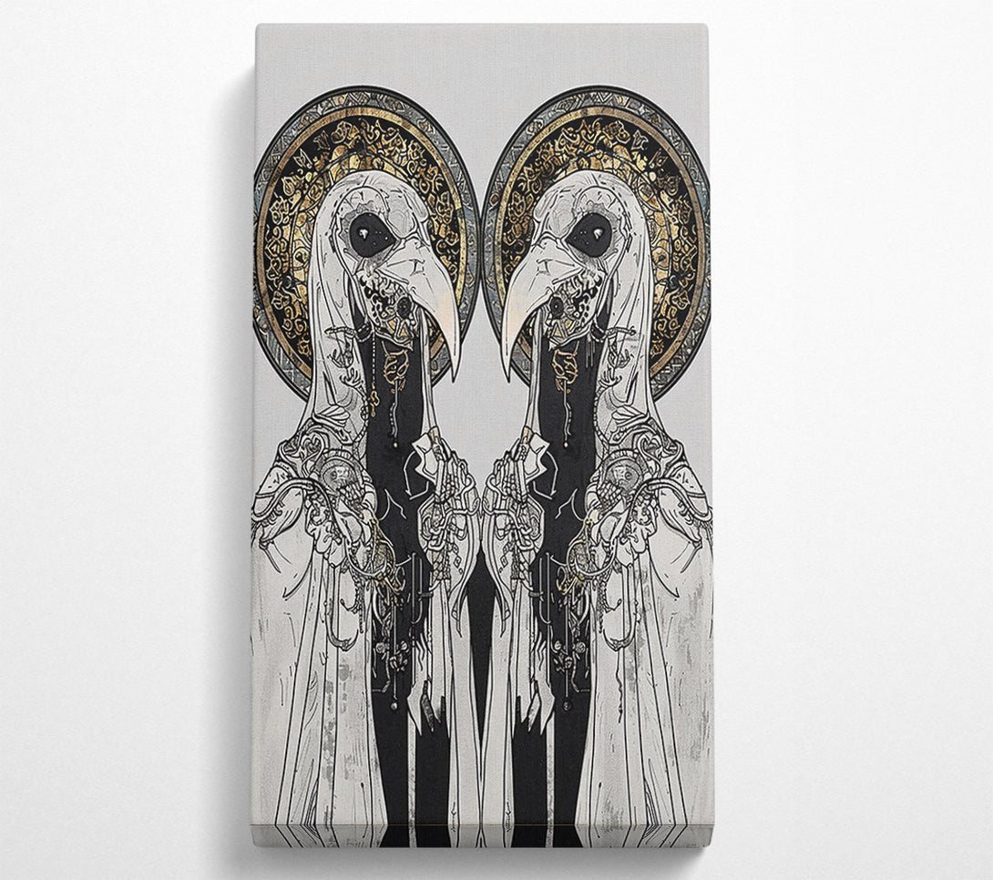  A Canvas Print of Golden Avian Deities Canvas Wall Art