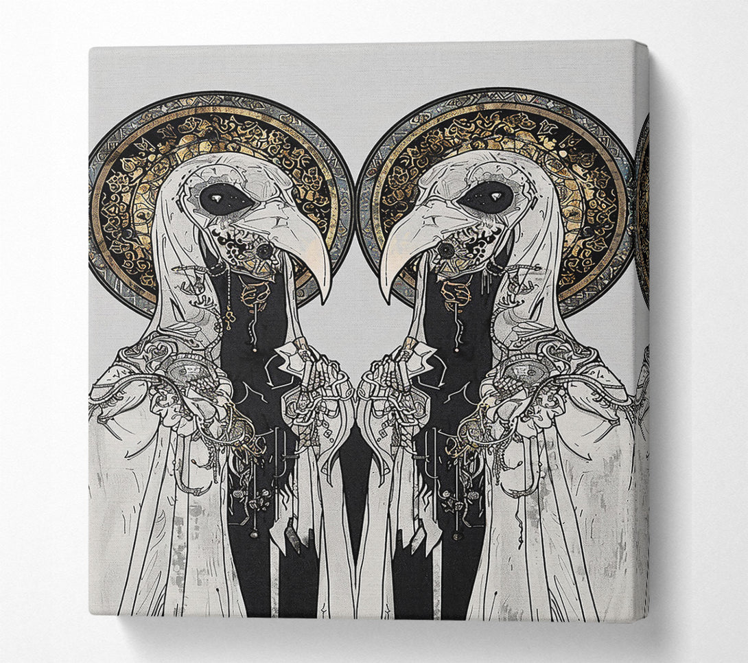  A Canvas Print of Golden Avian Deities Canvas Wall Art
