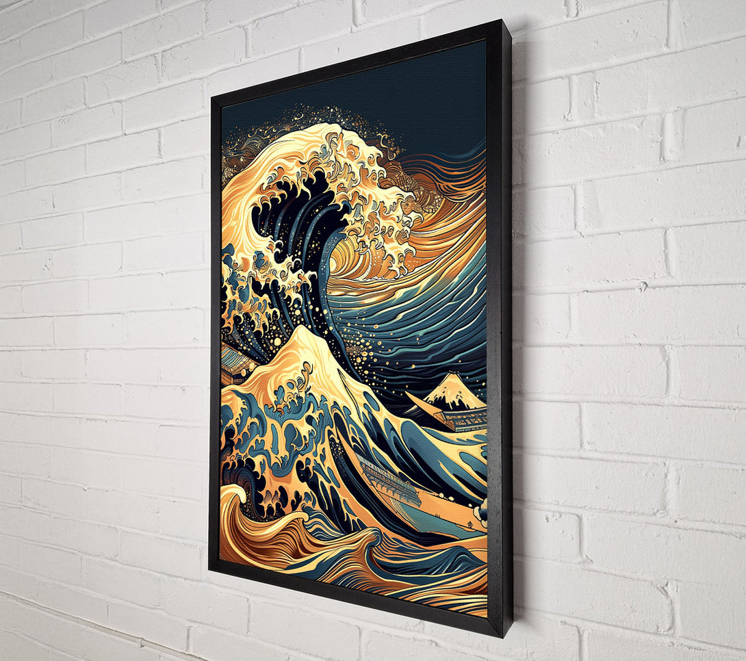  A Canvas Print of Golden Wave Surge Canvas Print