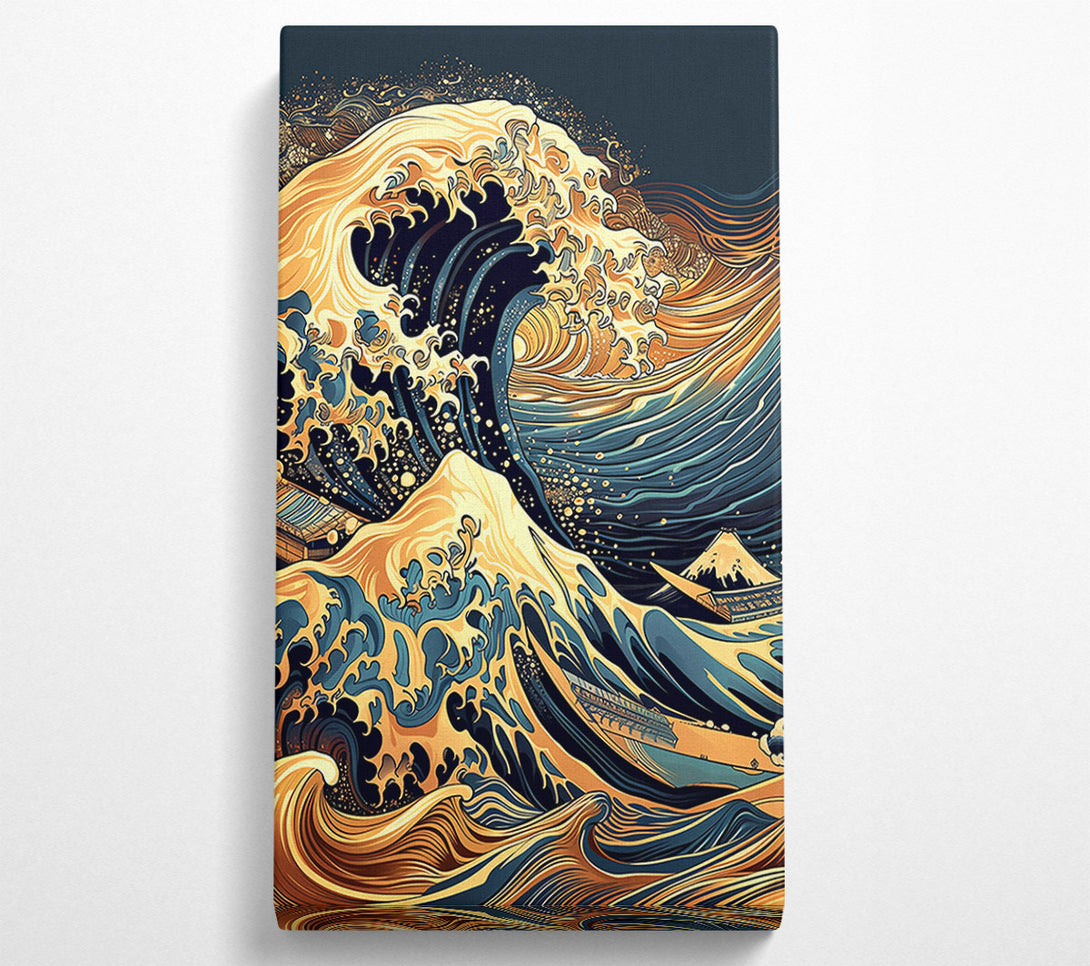  A Canvas Print of Golden Wave Surge Canvas Print