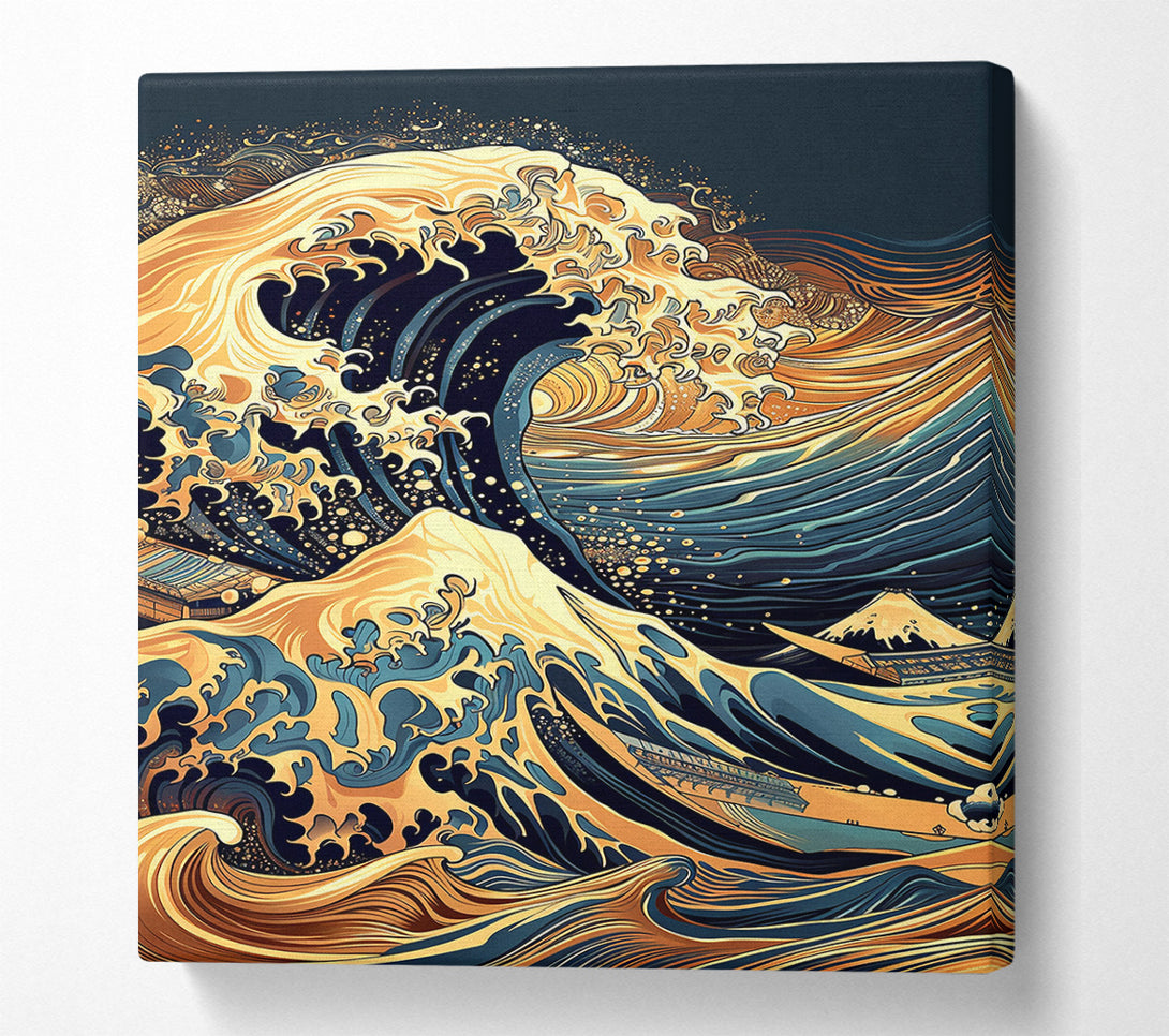  A Canvas Print of Golden Wave Surge Canvas Print