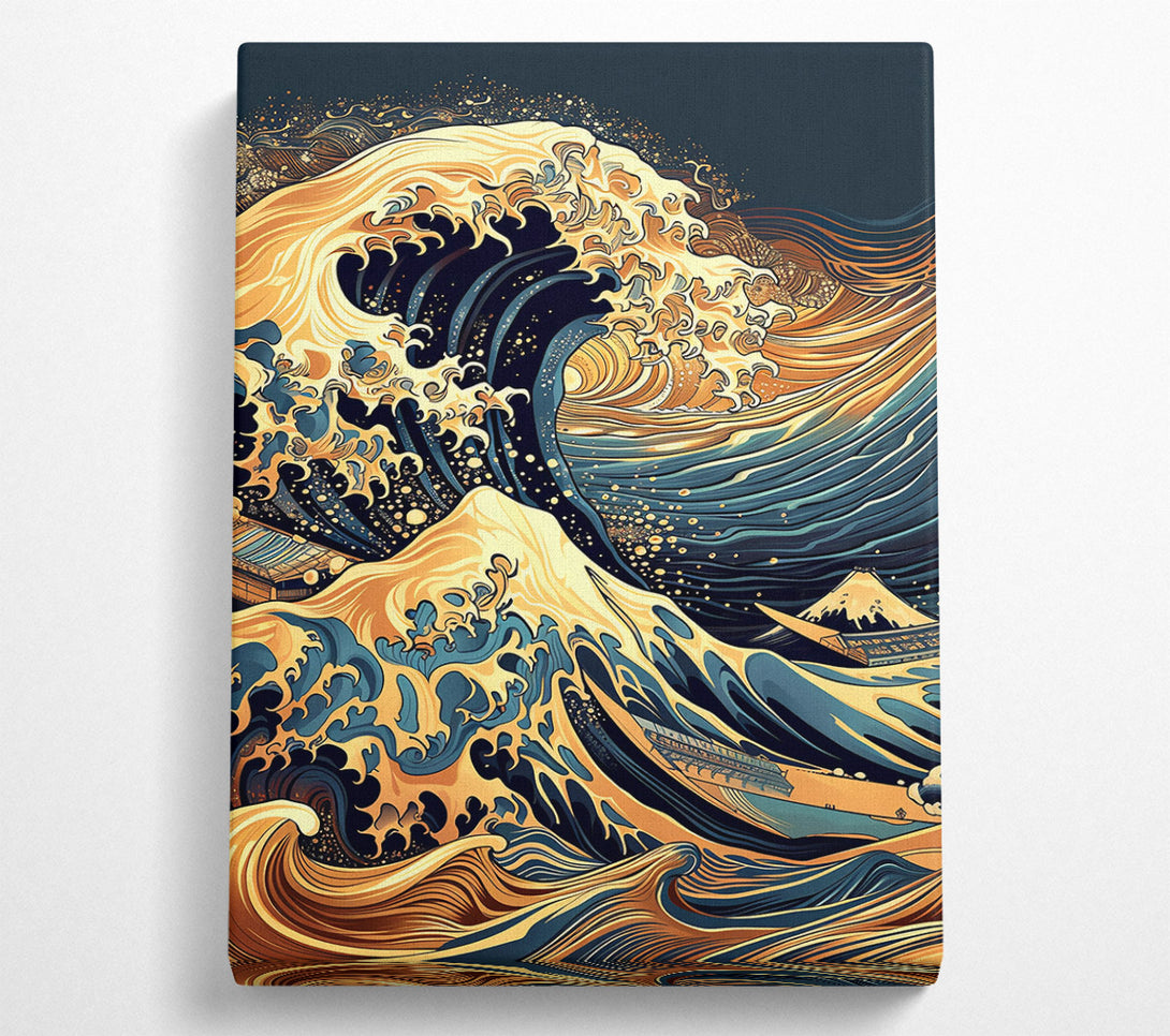  A Canvas Print of Golden Wave Surge Canvas Print
