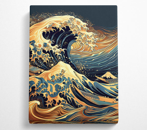  A Canvas Print of Golden Wave Surge Canvas Print