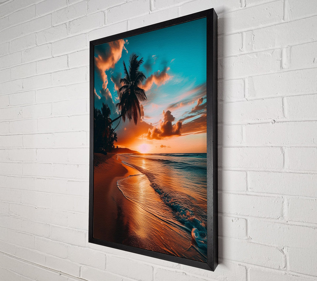  A Canvas Print of Beautiful Sunset Beach Canvas Art