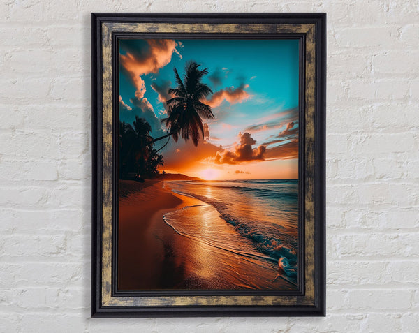Beautiful Sunset Beach Framed Print