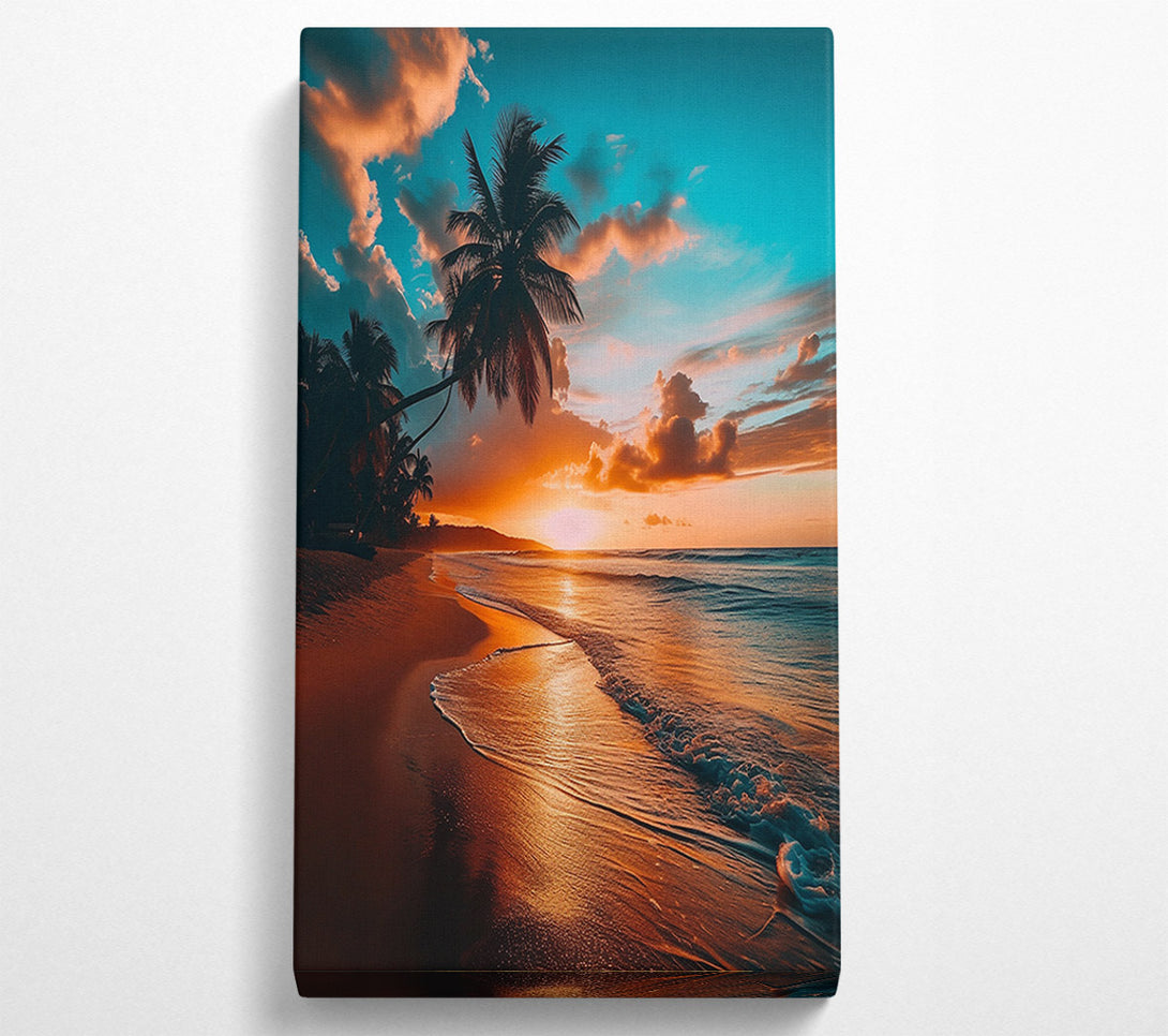  A Canvas Print of Beautiful Sunset Beach Canvas Art
