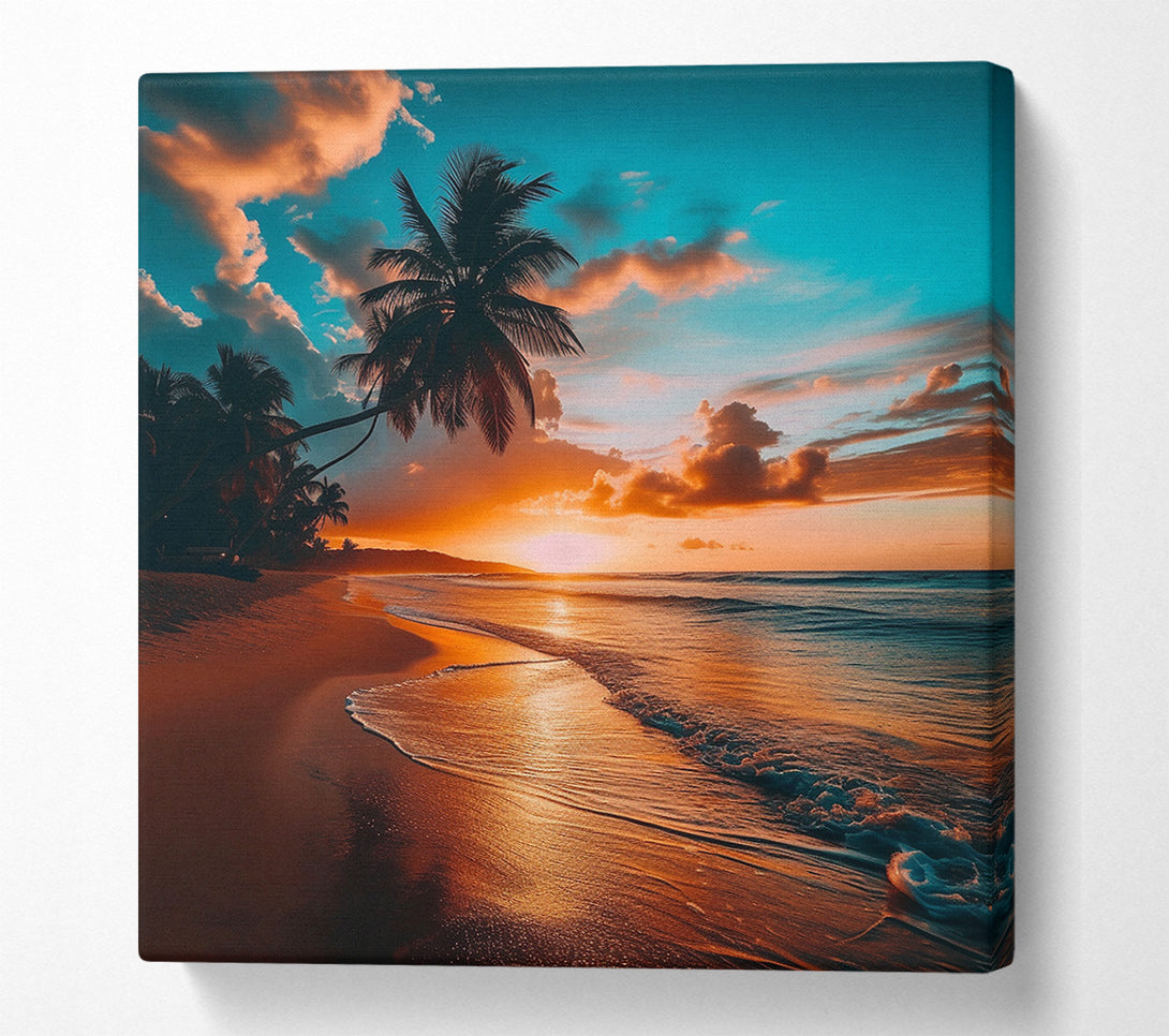  A Canvas Print of Beautiful Sunset Beach Canvas Art