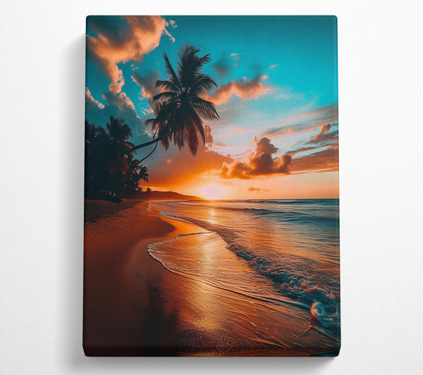  A Canvas Print of Beautiful Sunset Beach Canvas Art