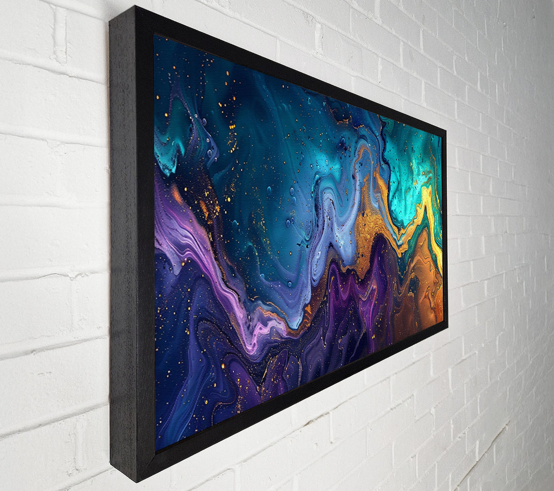  A Canvas Print of Teal And Gold Swirl Canvas Print
